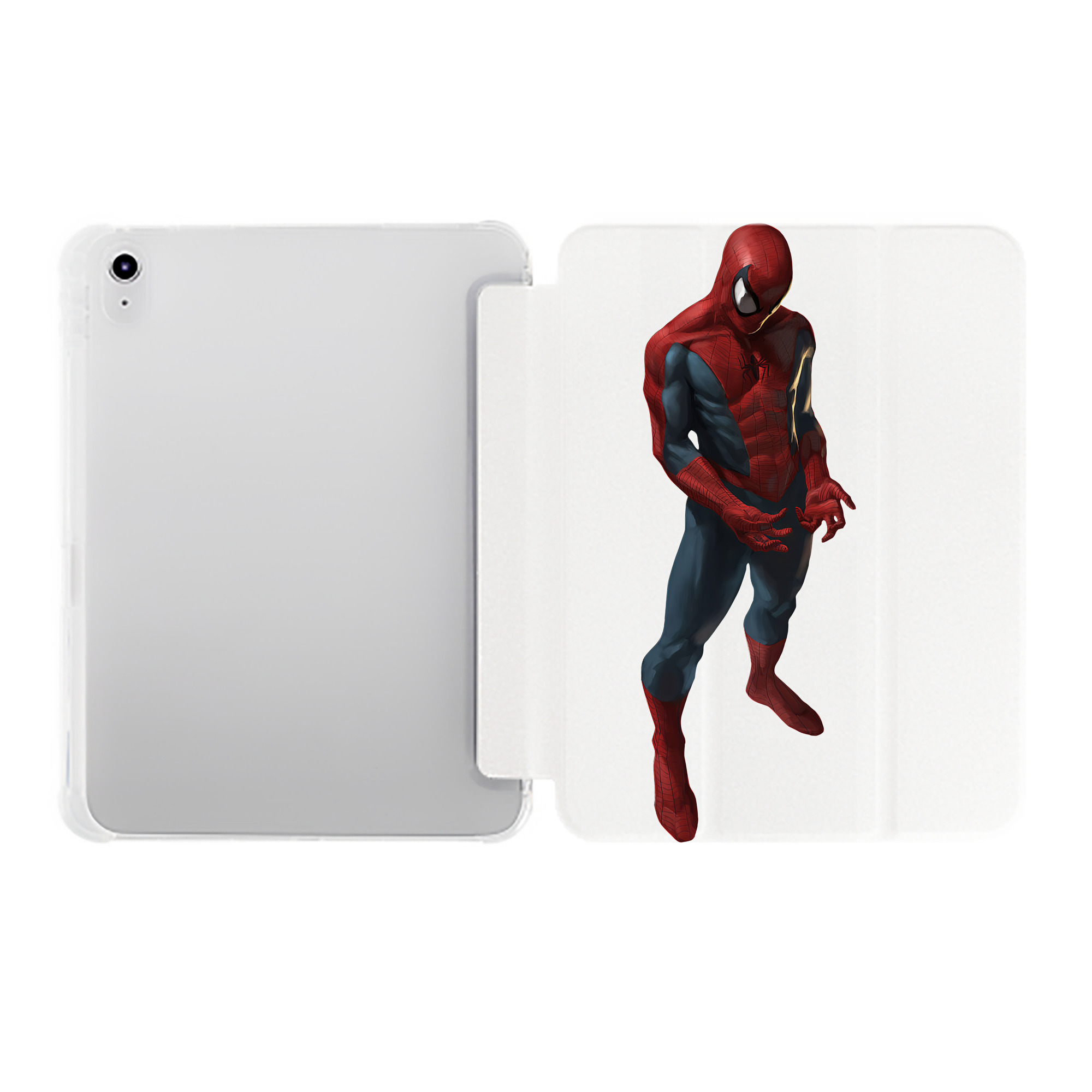 （画像用） Spider Man スパイダーマン IPad ケース ペン収納付き 三つ折りスタンド PUレザー×シリコン 対応機種9.5/10.5/10.9インチ